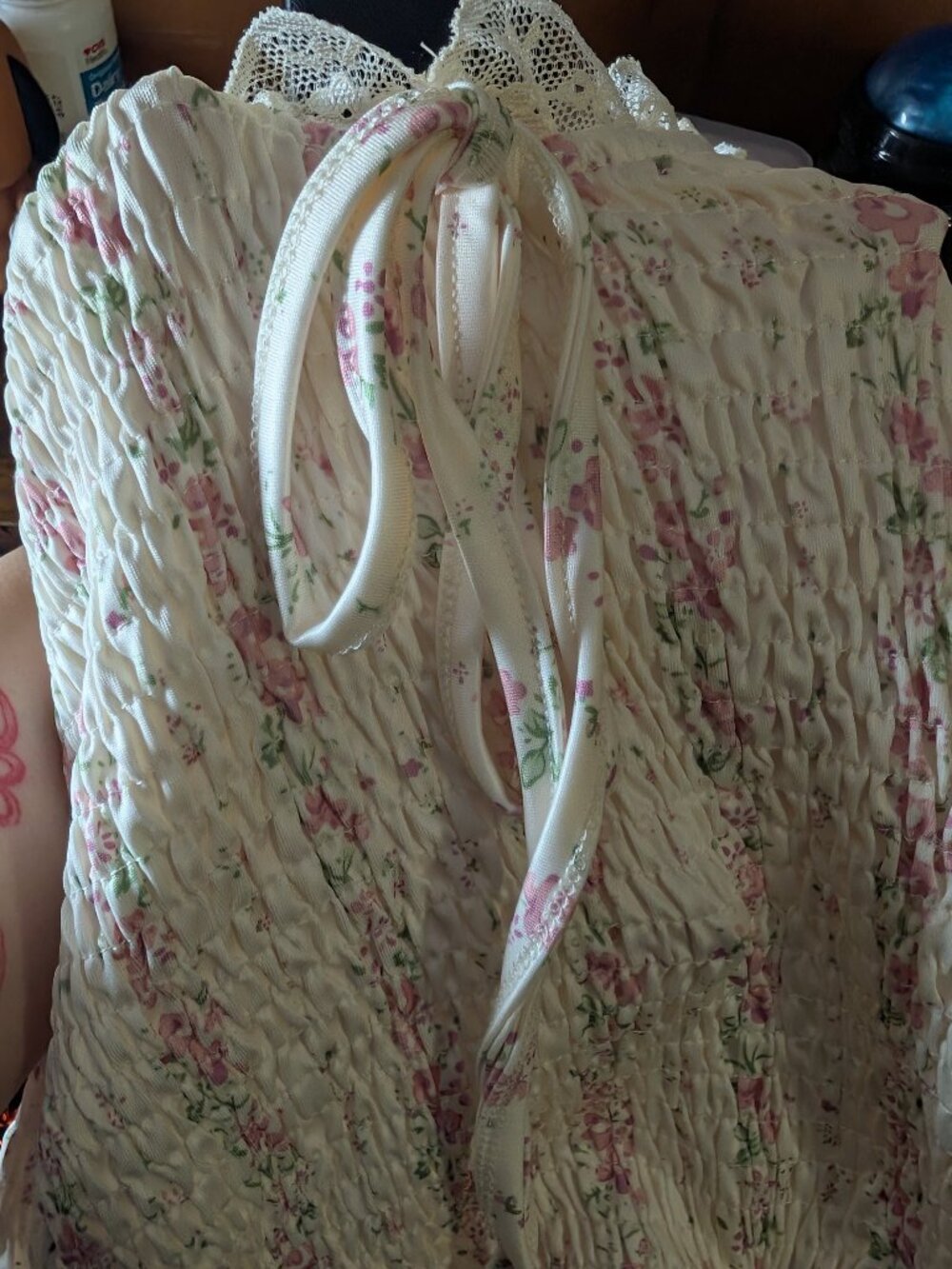 CIDER Floral Smocked Square Neck Summer Dress - Picture 7 of 8